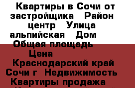 Квартиры в Сочи от застройщика › Район ­ центр › Улица ­ альпийская › Дом ­ 70 › Общая площадь ­ 20 › Цена ­ 1 300 000 - Краснодарский край, Сочи г. Недвижимость » Квартиры продажа   . Краснодарский край,Сочи г.